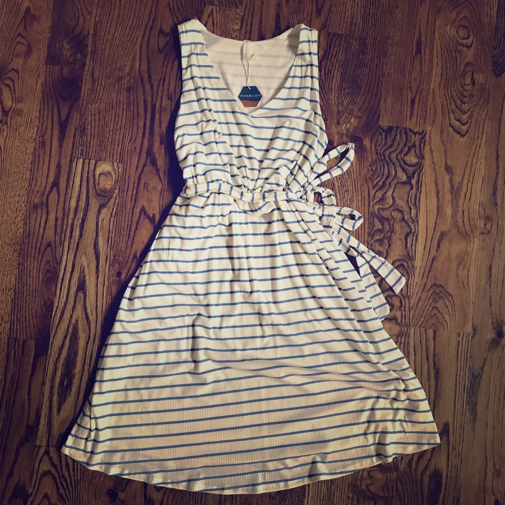 Pink Blush striped maternity dress - Small